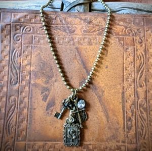 NWT Handcrafted Bronze Charms on Bronze Ball Chain